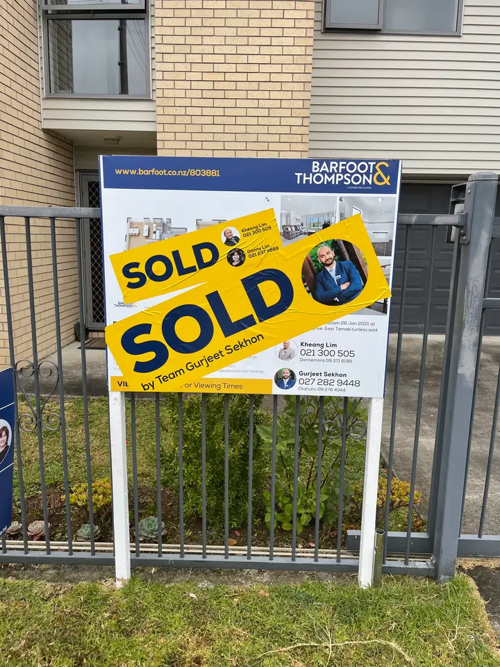 Two SOLD stickers: Kheong Lim, and SOLD by Team Gurjeet Sekhon